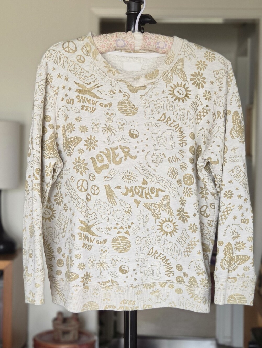 MOTHER The Concert Sweatshirt - DISCONTINUED Retro Gold Doodle Print